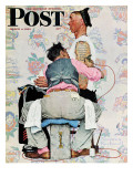 "Tattoo Artist" Saturday Evening Post Cover, March 4,1944 Reproduction procédé giclée par Norman Rockwell