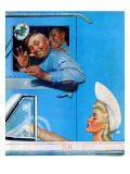 "Two Flirts", July 26,1941 Giclee Print by Norman Rockwell