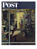 "Shuffleton's Barbershop" Saturday Evening Post Cover, April 29,1950 Giclée-Druck von Norman Rockwell