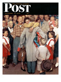 "Christmas Homecoming" Saturday Evening Post Cover, December 25,1948 Giclee Print by Norman Rockwell