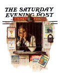 "Ticket Agent" Saturday Evening Post Cover, April 24,1937 Giclee Print by Norman Rockwell