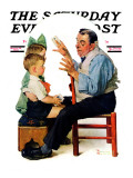"Magician" or "Card Tricks" Saturday Evening Post Cover, March 22,1930 Giclee Print by Norman Rockwell