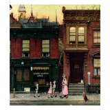 "Walking to Church", April 4,1953 Giclée-Druck von Norman Rockwell