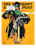"Hatcheck Girl" Saturday Evening Post Cover, May 3,1941 Giclee Print by Norman Rockwell