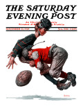 "Fumble" or "Tackled" Saturday Evening Post Cover, November 21,1925 Giclee Print by Norman Rockwell