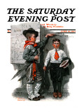 "Necessary Height" Saturday Evening Post Cover, June 16,1917 Giclee Print by Norman Rockwell