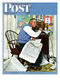 "Armchair General" Saturday Evening Post Cover, April 29,1944 Giclee Print by Norman Rockwell