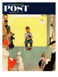 "At the Vets" Saturday Evening Post Cover, March 29,1952 Giclée-Druck von Norman Rockwell
