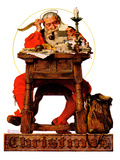 "Santa at His Desk", December 21,1935 Giclee Print by Norman Rockwell