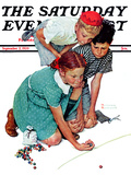 "Marble Champion" or "Marbles Champ" Saturday Evening Post Cover, September 2,1939 Giclee Print by Norman Rockwell