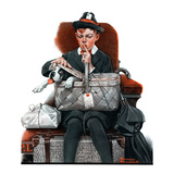 "Dog in Basket" or "Stowaway", May 15,1920 Giclee Print by Norman Rockwell