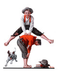 "Leapfrog", June 28,1919 Giclee Print by Norman Rockwell