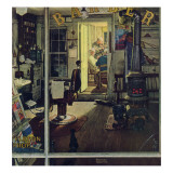 "Shuffleton's Barbershop", April 29,1950 Giclee Print by Norman Rockwell