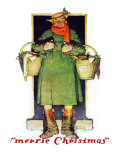 "Merrie Christmas", December 10,1932 Giclee Print by Norman Rockwell
