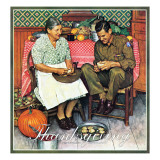 "Home for Thanksgiving", November 24,1945 Giclee Print by Norman Rockwell