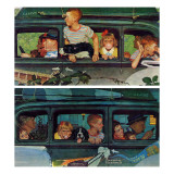 "Outing" or "Coming and Going", August 30,1947 reproduction procédé giclée par Norman Rockwell