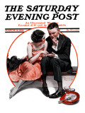 "Palm Reader" or "Fortuneteller" Saturday Evening Post Cover, March 12,1921 Reproduction procédé giclée par Norman Rockwell