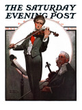"Violin Virtuoso" Saturday Evening Post Cover, April 28,1923 reproduction procédé giclée par Norman Rockwell