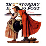 "Mistletoe Kiss" or "Feast for a Traveler" Saturday Evening Post Cover, December 19,1936 Giclee Print by Norman Rockwell
