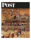 "Commuters" (waiting at Crestwood train station) Saturday Evening Post Cover, November 16,1946 Giclee Print by Norman Rockwell