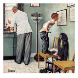 "Before the Shot" or "At the Doctor's", March 15,1958 Giclée-Druck von Norman Rockwell