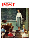 "Happy Birthday, Miss Jones" Saturday Evening Post Cover, March 17,1956 Giclée-Druck von Norman Rockwell