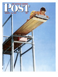 "Boy on High Dive" Saturday Evening Post Cover, August 16,1947 Giclée-Druck von Norman Rockwell