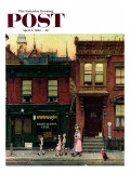 "Walking to Church" Saturday Evening Post Cover, April 4,1953 Giclee Print by Norman Rockwell