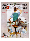 "Blank Canvas" Saturday Evening Post Cover, October 8,1938 Giclee Print by Norman Rockwell