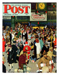 "Union Train Station, Chicago, Christmas" Saturday Evening Post Cover, December 23,1944 Giclee Print by Norman Rockwell