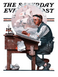 "Escape to Adventure" Saturday Evening Post Cover, June 7,1924 Giclee Print by Norman Rockwell