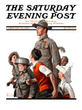 "When Johnny Comes Marching Home" Saturday Evening Post Cover, February 22,1919 Giclee Print by Norman Rockwell