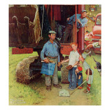 "Construction Crew", August 21,1954 reproduction procédé giclée par Norman Rockwell