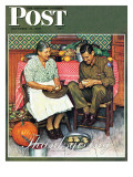 "Home for Thanksgiving" Saturday Evening Post Cover, November 24,1945 Giclee Print by Norman Rockwell