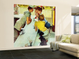 "Soda Jerk" Saturday Evening Post Cover, August 22,1953 Wall Mural – Large by Norman Rockwell