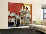 "Just Married" (hotel maids and confetti) Saturday Evening Post Cover, June 29,1957 Wall Mural – Large by Norman Rockwell
