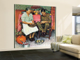 "Home for Thanksgiving" Saturday Evening Post Cover, November 24,1945 Wall Mural – Large by Norman Rockwell
