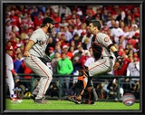 Buster Posey & Brian Wilson Celebrate winning the 2010 NLCS Posters