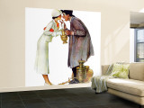 "Bargaining with Antique Dealer" Saturday Evening Post Cover, May 19,1934 Wall Mural – Large by Norman Rockwell