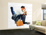 "Balancing the Expense Account" Saturday Evening Post Cover, November 30,1957 Wall Mural – Large by Norman Rockwell