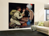 "Willie's Rope Trick" Saturday Evening Post Cover, June 26,1943 Wall Mural – Large by Norman Rockwell