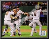 Pablo Sandoval, Freddy Sanchez, Cody Ross, Edgar Renteria, & Juan Uribe Celebrate Game Five of the Poster