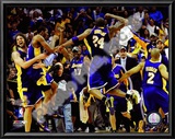 The Los Angeles Lakers celebrate Game Five of the 2009 NBA Finals Prints