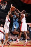 Minnesota Timberwolves v Portland Trail Blazers: Dante Cunningham, Nicolas Batum and Martell Webste Photographic Print by Sam Forencich