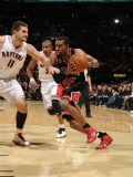Chicago Bulls v Toronto Raptors: Linas Kleiza and C.J. Watson Photographie par Ron Turenne