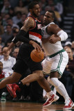 Portland Trail Blazers v Boston Celtics: LaMarcus Aldridge and Glen Davis Photographic Print by Elsa .