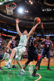 Atlanta Hawks v Boston Celtics: Luke Harangody and Josh Smith Photographic Print by Steve Babineau