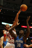 Orlando Magic v Chicago Bulls: Joakim Noah and Brandon Bass Photographic Print by Jonathan Daniel