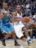 New Orleans Hornets v Oklahoma City Thunder: Eric Maynor and Jarrett Jack Photographic Print by Layne Murdoch