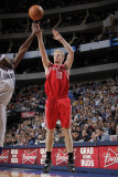 Houston Rockets v Dallas Mavericks: Chase Budinger and Brendan Haywood Photographic Print by Glenn James